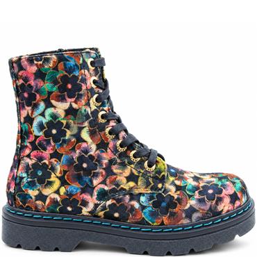 HEAVENLY FEET WOMENS ZIP LACE ANKLE BOOT - AUTUMN GOLD VELOUR